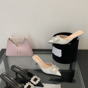 2025 Spring Women's Pointed Toe Slippers with Thin Heels 35-40 - Style 06b3ba